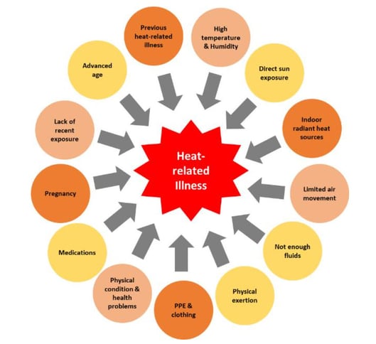Figure 1. Heat-related illness risk factors (NIOSH 2016)